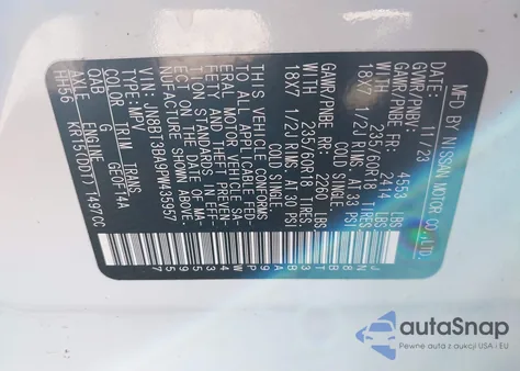 2023 Nissan Rogue Sv Fwd z USA, uszkodzony, nr VIN JN8BT3BA9PW435957